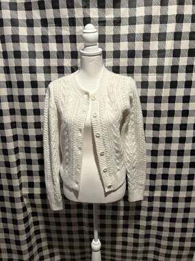 Hollister Cream Cable Knit Button-Down Cardigan Sweater Size Small